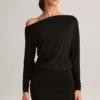 Mira Modal Off-Shoulder Wrap Miniklänning i svart
