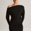 Mira Modal Off-Shoulder Wrap Miniklänning i svart