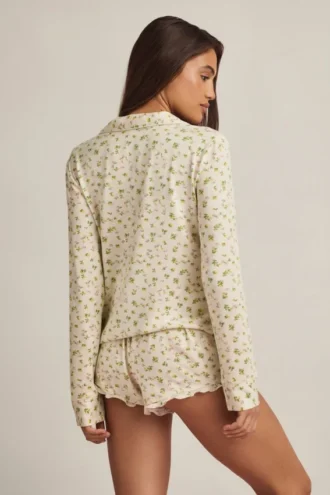Mirae Modal långärmad pyjamasöverdel med citronmönster