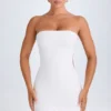 Misa Ruffle-Trim Cut-Out Bandeau Miniklänning i vitt