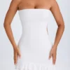 Misa Ruffle-Trim Cut-Out Bandeau Miniklänning i vitt