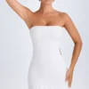 Misa Ruffle-Trim Cut-Out Bandeau Miniklänning i vitt