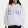 Mjuk bomullsjersey-hoodie i oversized-modell i gråmelerad