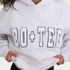 Mjuk bomullsjersey-hoodie i oversized-modell i gråmelerad
