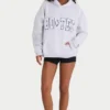 Mjuk bomullsjersey-hoodie i oversized-modell i gråmelerad
