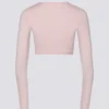 Mjuk jersey-crop-top i balettrosa