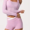 Mjuk jersey-top med bar axel i Sweet Pink