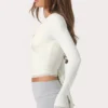 Mjuk jersey-wrap-toppar i mjölkvit
