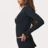 Mjuk jersey-wrap-toppar i svart