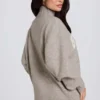 Mjuk stickad oversized-tröja i beige