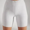 Mjuka biker-shorts i grå bomull