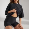Mjuka bikershorts i bomull i svart