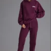 Mjuka joggingbyxor i bomullsjersey med avslappnad midja i färgen Grape
