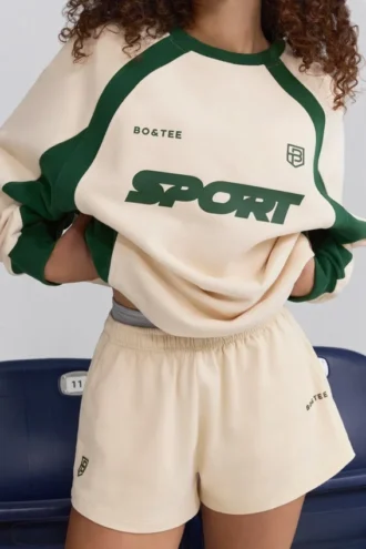 Mjuka minishorts i bomullsjersey med resår i marmor