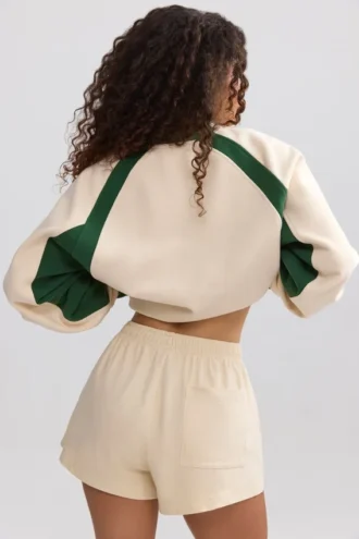 Mjuka minishorts i bomullsjersey med resår i marmor