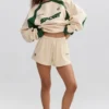 Mjuka minishorts i bomullsjersey med resår i marmor