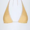 Morella halterneck-bikinitopp i gul rutig