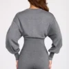 Moya långärmad jumpsuit i finstickat grått