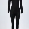 Musa långärmad jumpsuit med hög hals i svart