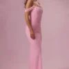 Naelle Mesh Draped Corset Gown i Candyfloss Pink