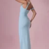 Naelle Mesh Draped Corset Gown i ljus aqua