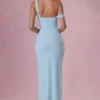 Naelle Mesh Draped Corset Gown i ljus aqua