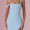 Naelle Mesh Draped Corset Gown i ljus aqua