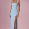 Naelle Mesh Draped Corset Gown i ljus aqua