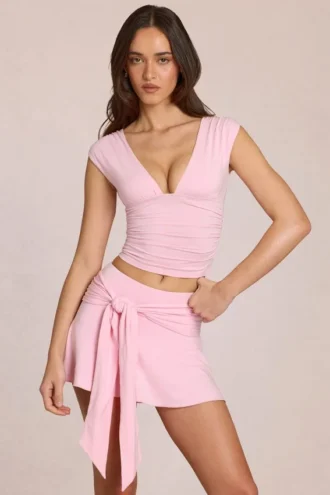 Nalia Modal Plunge Top i Blossom Pink
