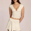 Evelique mid-rise skort i ivory