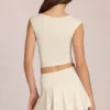 Evelique mid-rise skort i ivory