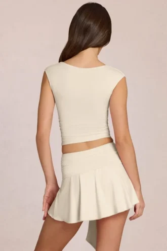 Nalia Modal Plunge Top i Ivory