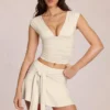 Evelique mid-rise skort i ivory