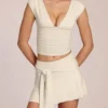 Evelique mid-rise skort i ivory