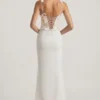 Nathalia Embellished Plunge Ruffled Corset Maxiklänning i elfenben
