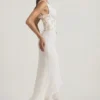 Nathalia Embellished Plunge Ruffled Corset Maxiklänning i elfenben