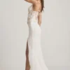 Nathalia Embellished Plunge Ruffled Corset Maxiklänning i elfenben