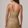Neréa Embellished Peekaboo Ruched Miniklänning i guld