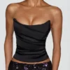 Nevara Embellished Mid-Rise Thigh-Split Maxi Kjol i svartlila