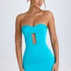 Nikko Cut-Out Bandeau Bodycon-miniklänning i turkos