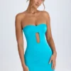 Nikko Cut-Out Bandeau Bodycon-miniklänning i turkos