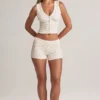 Nina Modal Foldover Mid-Rise Shorts i blommönster