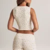 Nina Modal Foldover Mid-Rise Shorts i blommönster