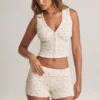 Nina Modal Foldover Mid-Rise Shorts i blommönster