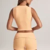 Nina Modal Foldover Mid-Rise Shorts i färgen Peach