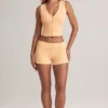 Nina Modal Foldover Mid-Rise Shorts i färgen Peach