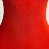 Noelia texturerad jersey-maxiklänning med öppen rygg i eldröd