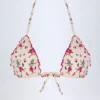 Noia Micro Triangle Bikini Top i rött blommönster