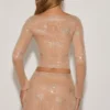 Nolene Embellished Mid-Rise A-Line Mini Kjolar i Almond