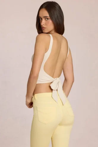 Norelle Modal Tie-Back Top i Ivory